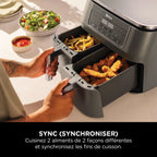 Air fryer Ninja double compartiment XL, 6-en-1, 7,6 L, Gris, DZ300EU