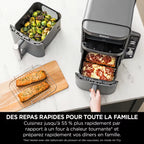 Air Fryer Ninja Double Stack XL 2 tiroirs superposés 6-en-1, 9,5 L avec thermosonde, Gris SL451EU