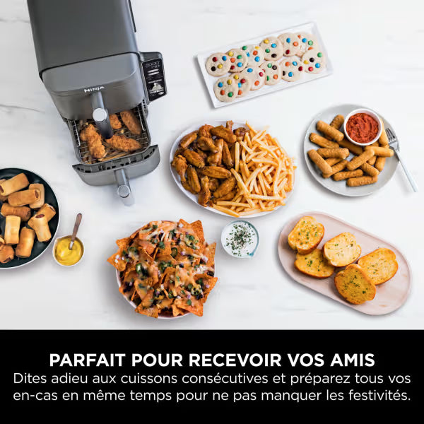 Air Fryer Ninja Double Stack XL 2 tiroirs superposés 6-en-1, 9,5 L avec thermosonde, Gris SL451EU