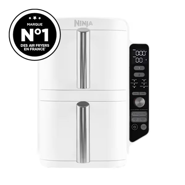 Air fryer Ninja Double Stack XL 2 tiroirs superposés 6-en-1, 9,5 L, Blanc SL400EUWH