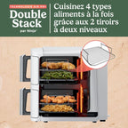 Air fryer Ninja Double Stack XL 2 tiroirs superposés 6-en-1, 9,5 L, Blanc SL400EUWH