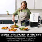 Air fryer Ninja Double Stack XL 2 tiroirs superposés 6-en-1, 9,5 L, Blanc SL400EUWH