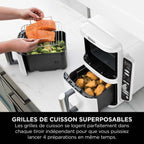 Air fryer Ninja Double Stack XL 2 tiroirs superposés 6-en-1, 9,5 L, Blanc SL400EUWH