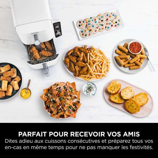 Air fryer Ninja Double Stack XL 2 tiroirs superposés 6-en-1, 9,5 L, Blanc SL400EUWH
