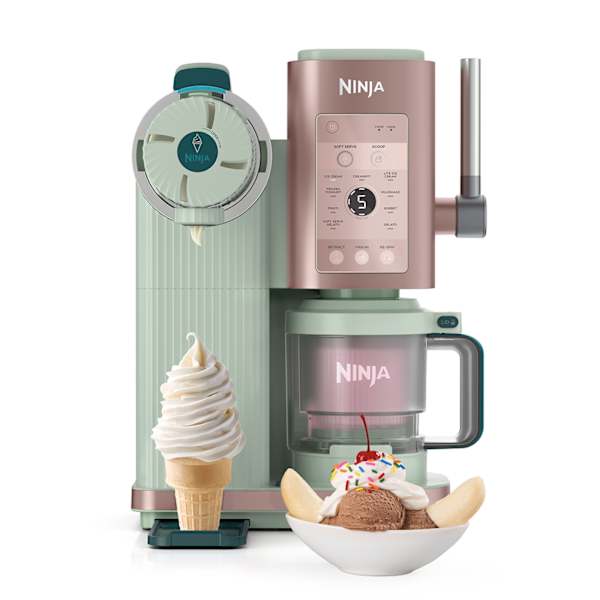 Machine à glace à l’italienne Ninja CREAMi Scoop & Swirl 13-en-1, Matcha-Fraise