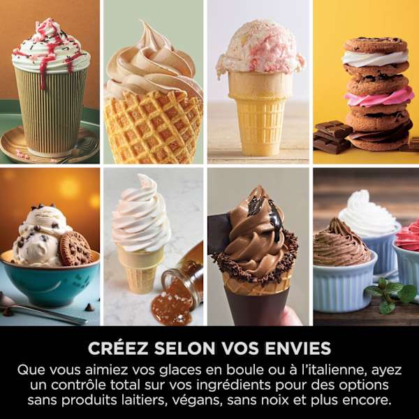 Machine à glace à l’italienne Ninja CREAMi Scoop & Swirl 13-en-1, Matcha-Fraise