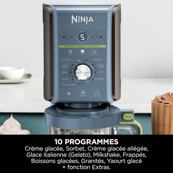 Machine à glace Ninja CREAMi Deluxe 10-en-1, Bleu-gris