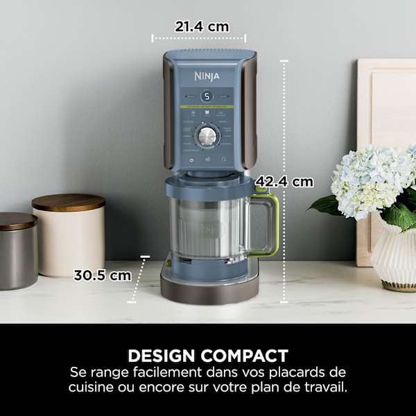 Machine à glace Ninja CREAMi Deluxe 10-en-1, Bleu-gris