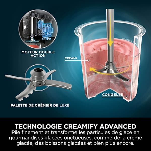 Machine à glace Ninja CREAMi Deluxe 10-en-1, Bleu-gris