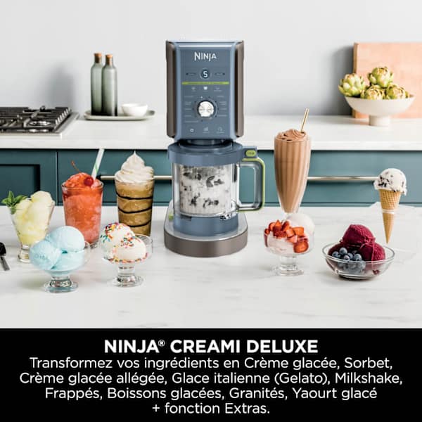 Machine à glace Ninja CREAMi Deluxe 10-en-1, Bleu-gris