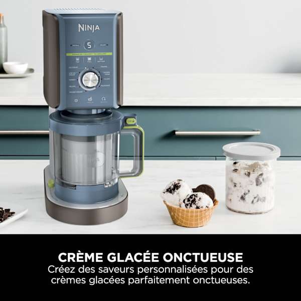 Machine à glace Ninja CREAMi Deluxe 10-en-1, Bleu-gris