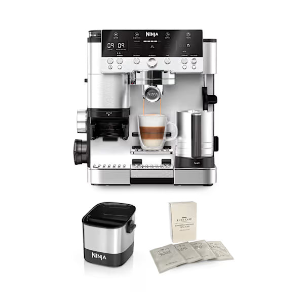 Pack Machine Espresso Ninja Luxe Café Premier avec solution détartrante et boite à marc