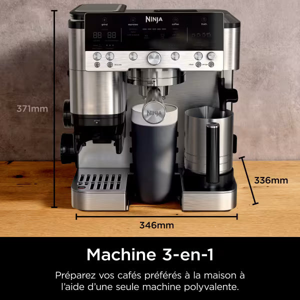 Pack Machine Espresso Ninja Luxe Café Premier avec solution détartrante et boite à marc
