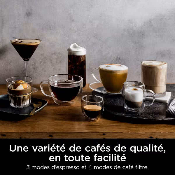 Pack Machine Espresso Ninja Luxe Café Premier avec solution détartrante et boite à marc