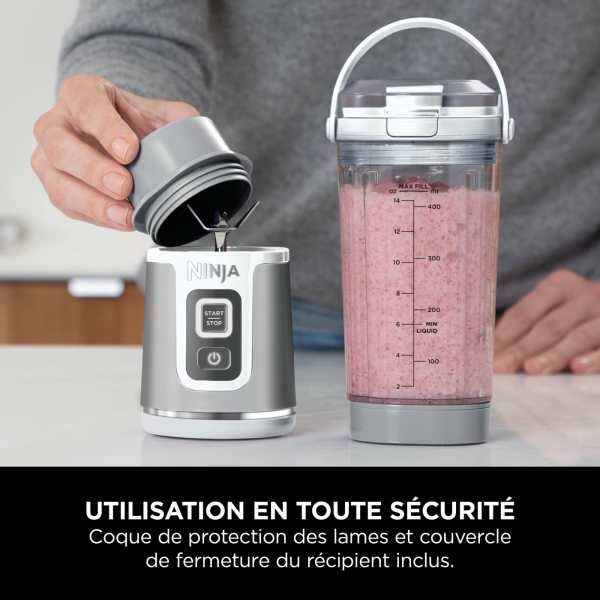Blender portable sans fil Ninja Blast – Blanc [BC151EUWH]