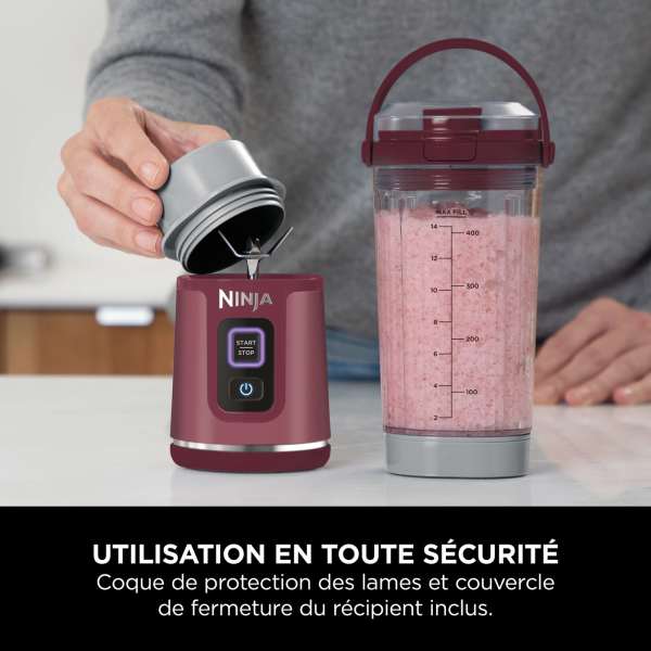 Blender portable sans fil Ninja Blast – Cranberry [BC151EUCR]