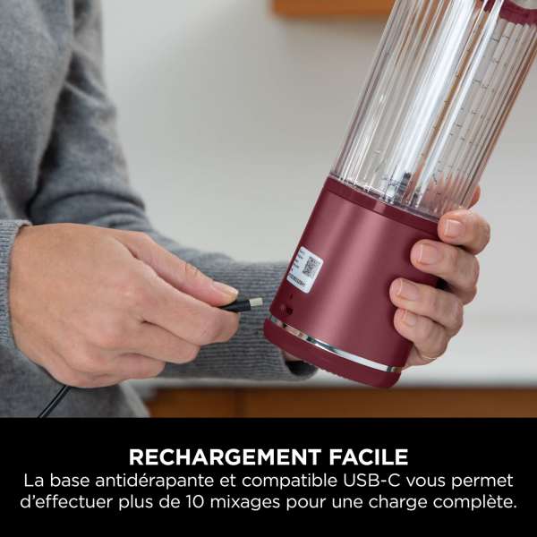 Blender portable sans fil Ninja Blast – Cranberry [BC151EUCR]