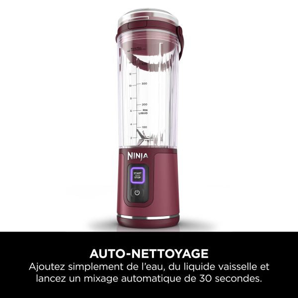 Blender portable sans fil Ninja Blast – Cranberry (Lot de deux)