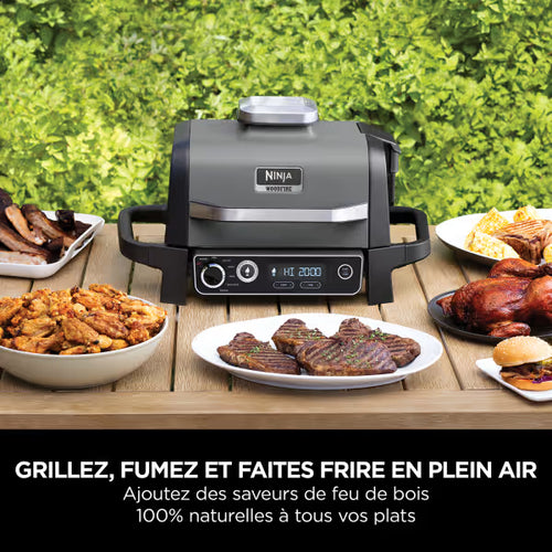Barbecue électrique & Fumoir Ninja Woodfire avec support et housse