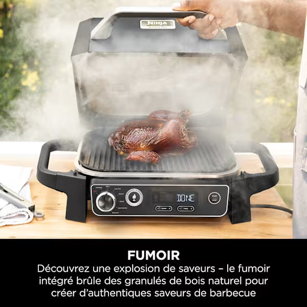 Barbecue électrique & Fumoir Ninja Woodfire avec support et housse