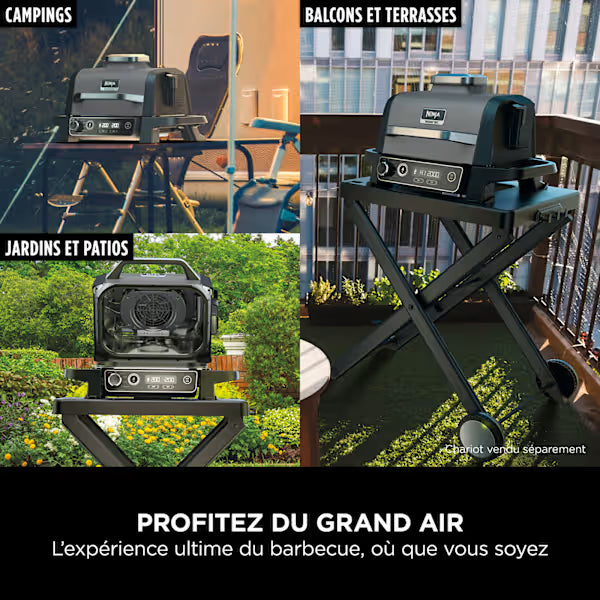 Barbecue électrique & Fumoir Ninja Woodfire avec support et housse