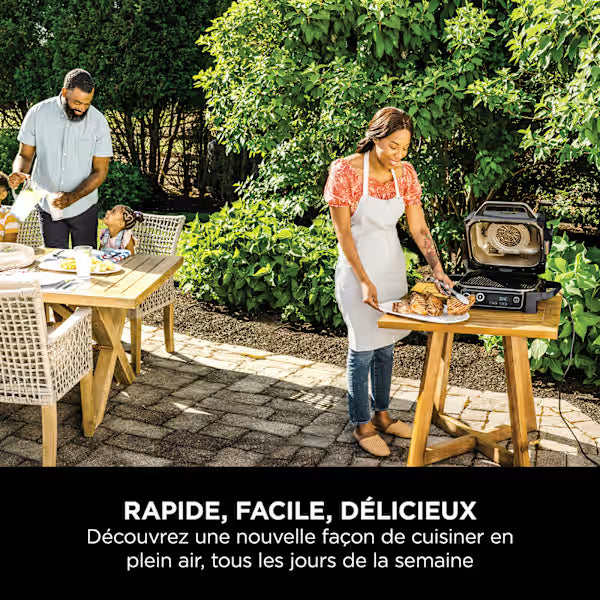 Barbecue électrique & Fumoir Ninja Woodfire avec support et housse
