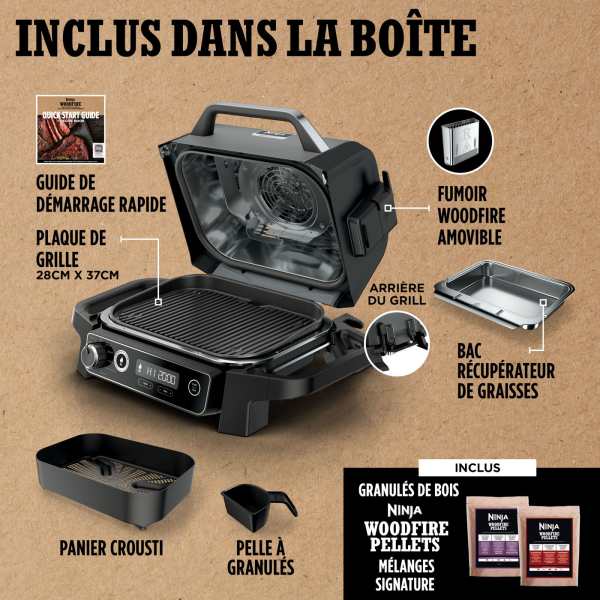 Barbecue électrique & Fumoir Ninja Woodfire OG701EU