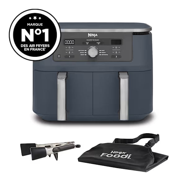 Air fryer Ninja double compartiment XL, 6-en-1, 7,6 L, Gris, DZ300EU