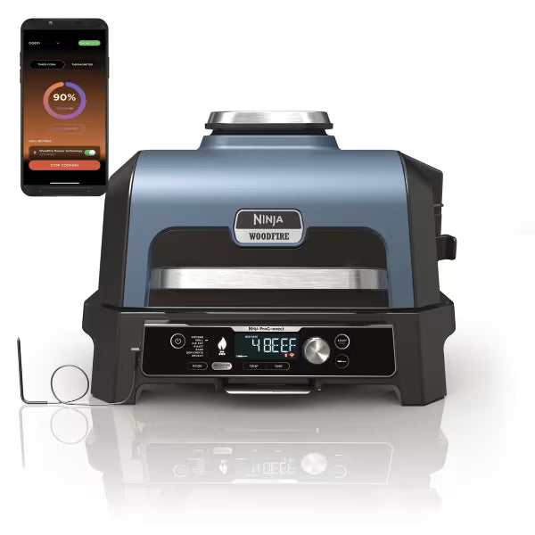 Barbecue électrique et fumoir Ninja Woodfire Pro Connect XL avec support et housse