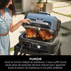 Barbecue électrique et fumoir Ninja Woodfire Pro Connect XL avec support et housse
