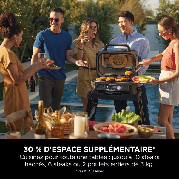 Barbecue électrique et fumoir Ninja Woodfire Pro Connect XL avec support et housse