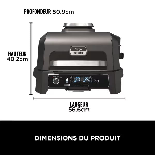 Barbecue électrique et fumoir Ninja Woodfire Pro XL avec thermosonde Smart Cook OG850EU