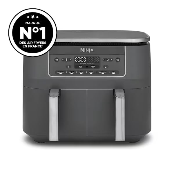 Air fryer Ninja double compartiment XL, 6-en-1, 7,6 L, Gris, DZ300EU